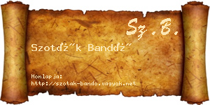 Szoták Bandó névjegykártya
